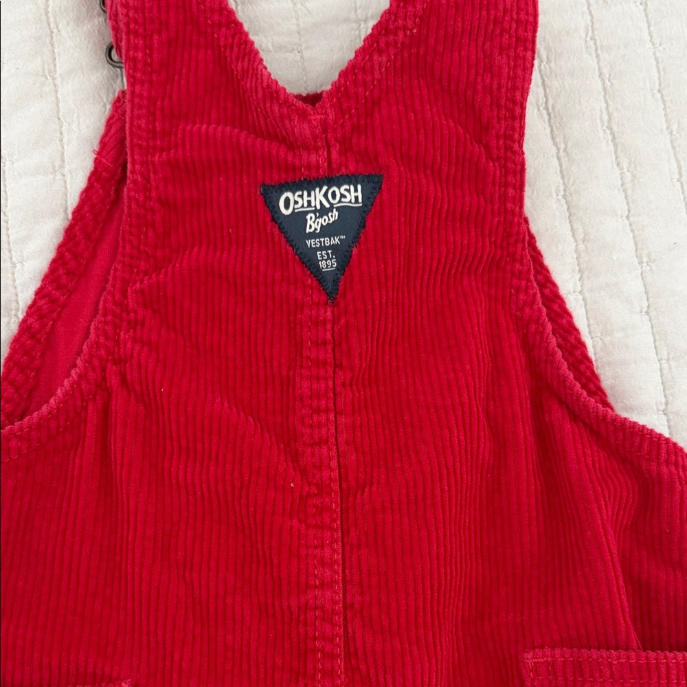 Red Corduroy Kids Overalls - Picture 5 of 5